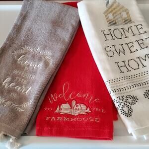 3 new cotton kitchen towels